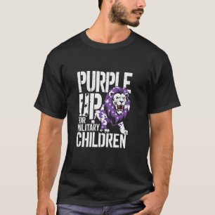 Lila für militärische Kinder Löwe T-Shirt