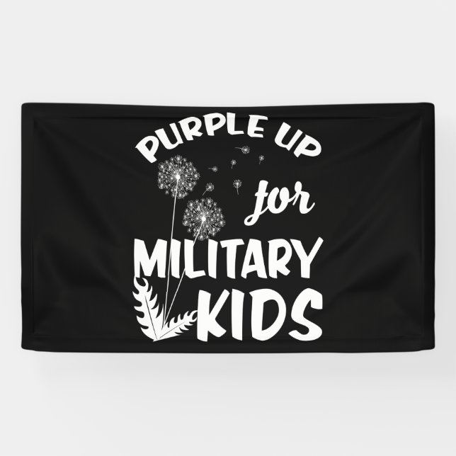 Lila für militärische Kinder - Löwenmonat Banner (Horizontal)