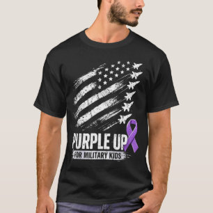 Lila für militärische Kinder Monat des militärisch T-Shirt