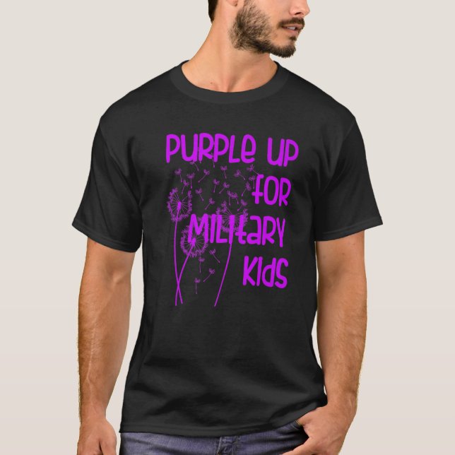 Lila für militärische Kinder - Monat des Militärs T-Shirt (Vorderseite)