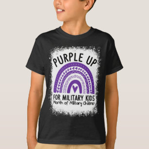 Lila für militärische Kinder Regenbogen Militär Ki T-Shirt