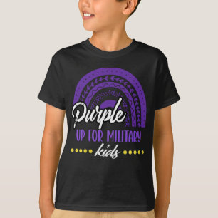 Lila für militärische Kinder Regenbogen Militär Ki T-Shirt