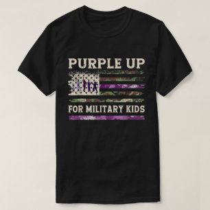 Lila für militärische Kinder - T - Shirt der US-Fl