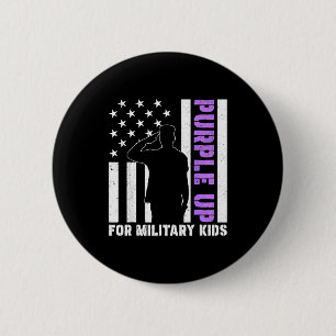Lila für militärische Kinder USA-Flagge Monat der Button
