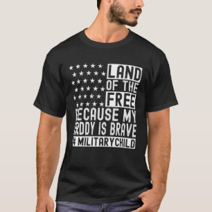 Lila für Militärkids Land der Freiheit Mein Da T-Shirt