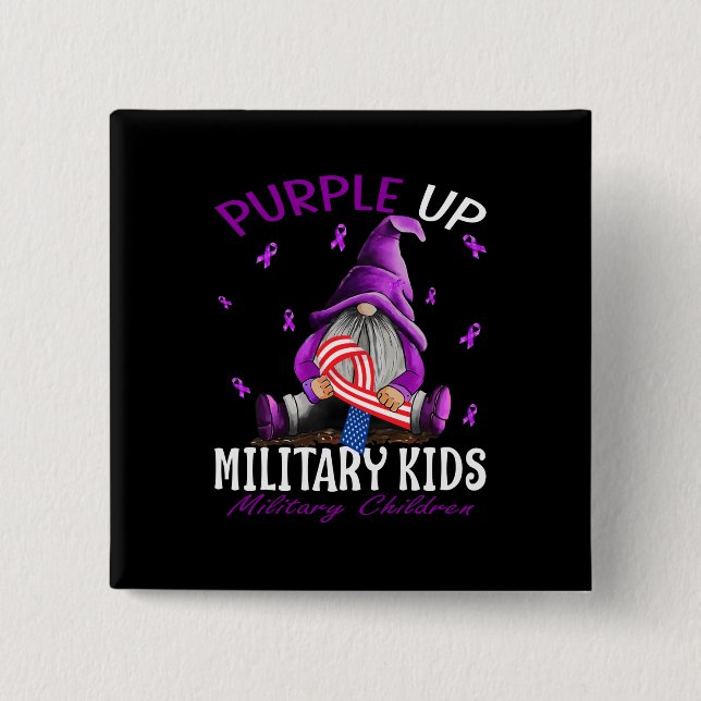 Lila für Militärkinder - Monat Button (Vorderseite)