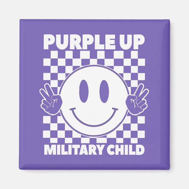 Lila für Militärkinder - Monat Magnet (Vorne)