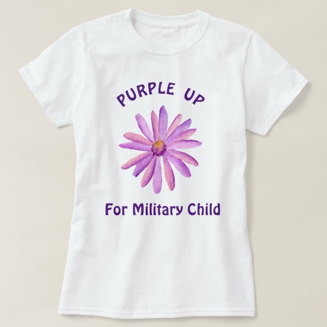Lila für Militärkinder T-Shirt (Design vorne)