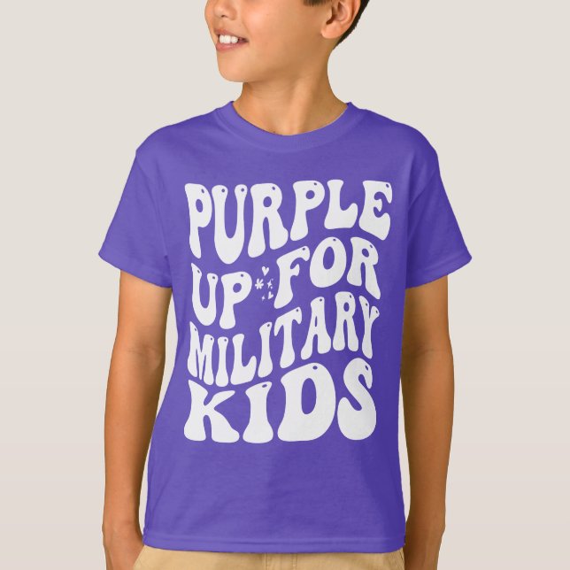 lila für Militärkinder T-Shirt (Vorderseite)