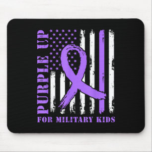 Lila für Militärkinder unter US-Flagge Mousepad
