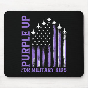 Lila für Militärkinder unter US-Flagge Mousepad