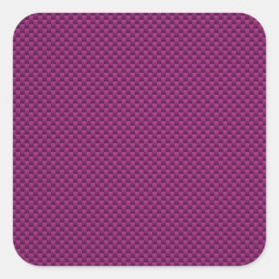 Lila Fuschia-Kohlenstofffaser-Style-Druck Quadratischer Aufkleber