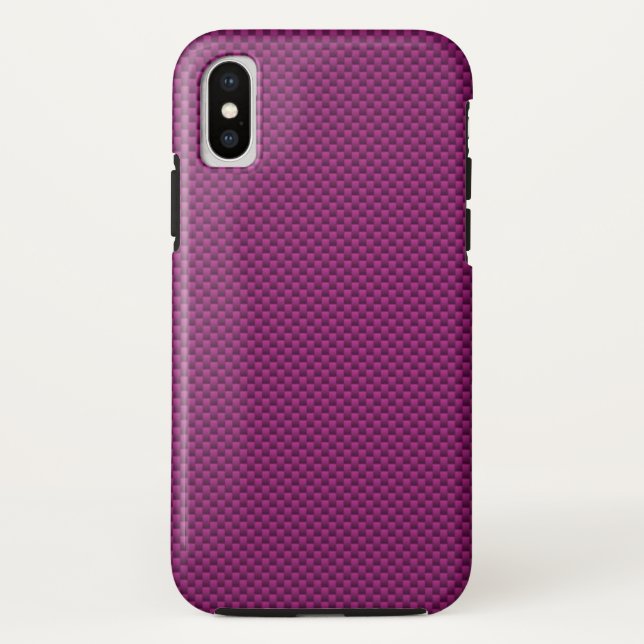 Lila Fushia Carbon Fibre Print Case-Mate iPhone Hülle (Rückseite)