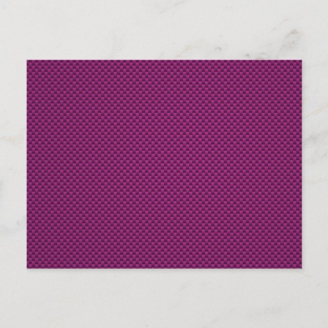 Lila Fushia Carbon Fibre Style Print Postkarte (Vorderseite)