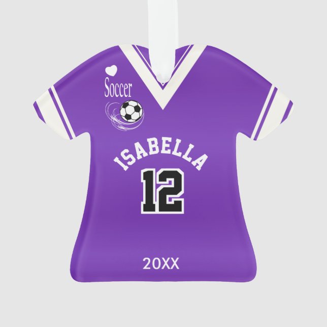 Lila Fußball-Shirt Ornament (Rückseite)