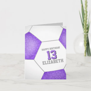 lila Fußballfest Geburtstag Karte