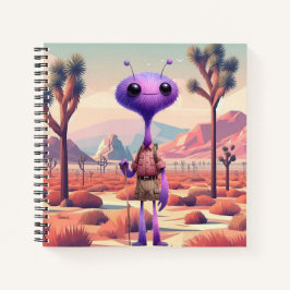 Lila Fuzzy Alien Hiker Notebook Notizbuch