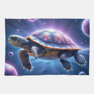 Lila Galaktische Meerschildkröte Geschirrtuch