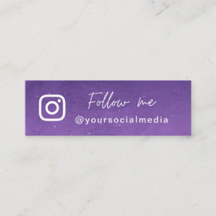 Lila Galaxie Cosmic folgen QR-Code der Social Medi Mini Visitenkarte