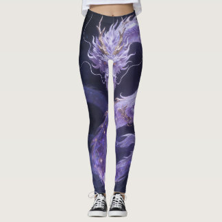 Lila Galaxie-Drache | Mystischer Kosmischer Drache Leggings