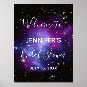 Lila Galaxie Himmelshochzeitsdusche Poster