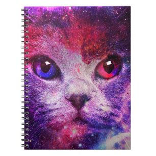 Lila Galaxie-Katze Notizblock