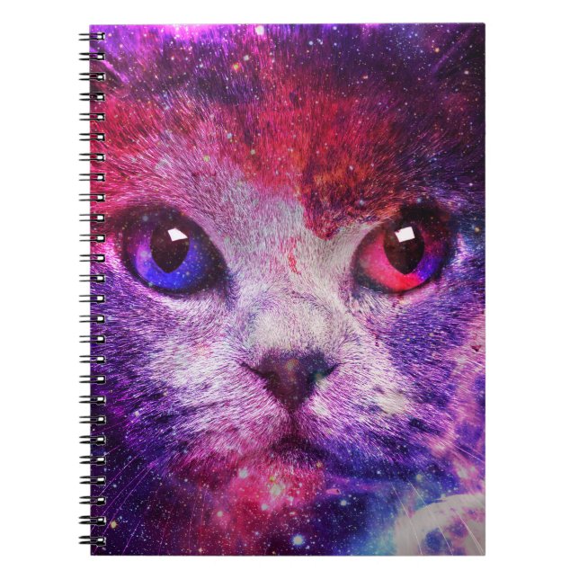 Lila Galaxie-Katze  Notizblock (Vorderseite)