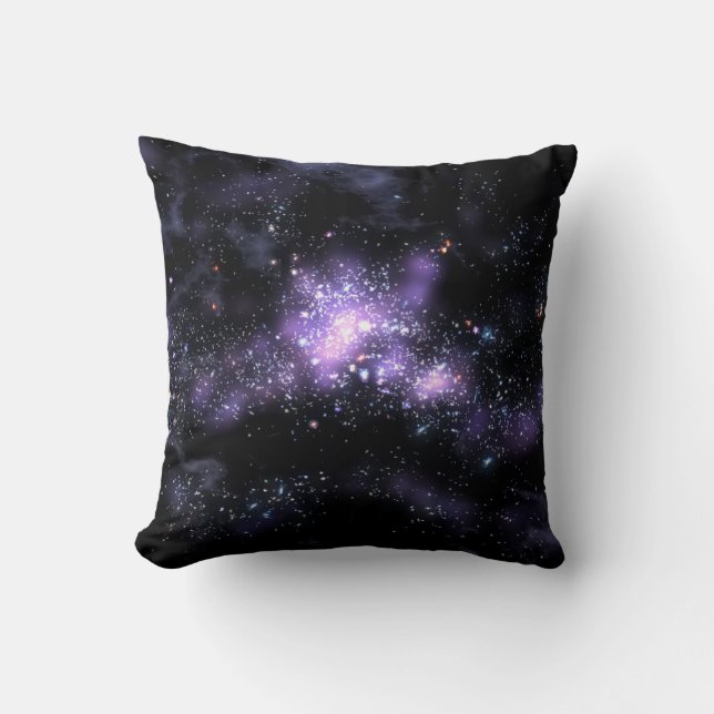 lila Galaxie Kissen (Vorderseite)