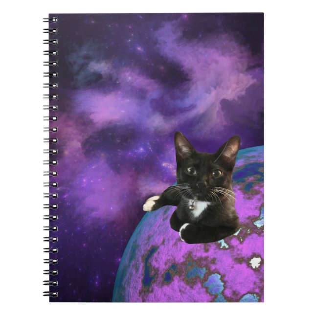 Lila Galaxie Kitty Notizblock (Vorderseite)
