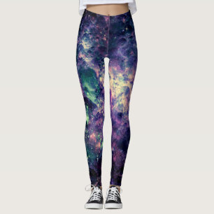 Lila Galaxie-Raum-Felsen cool Leggings