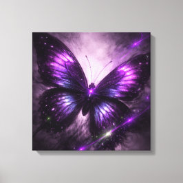 Lila Galaxie Schmetterling Leinwand Wandkunst