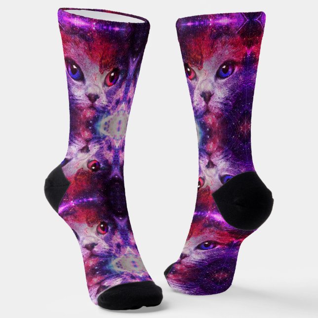 Lila Galaxie Socken (Gewinkelt)