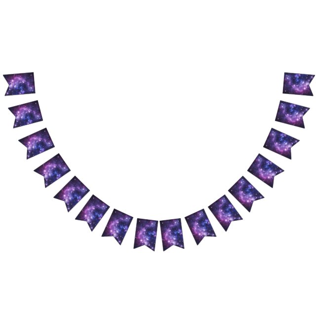 Lila Galaxie Wimpelkette (Alle)