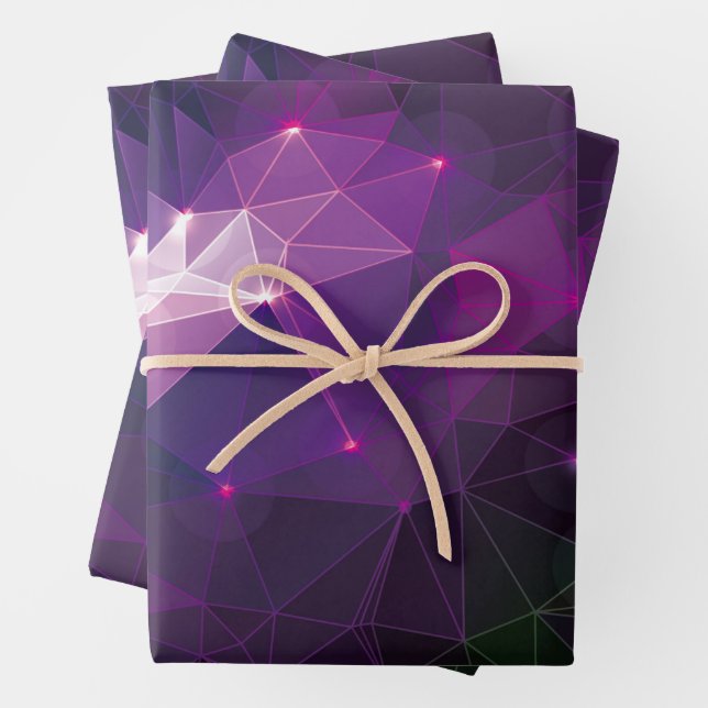 Lila Galaxiemuster Geschenkpapier Set (Beispiel)