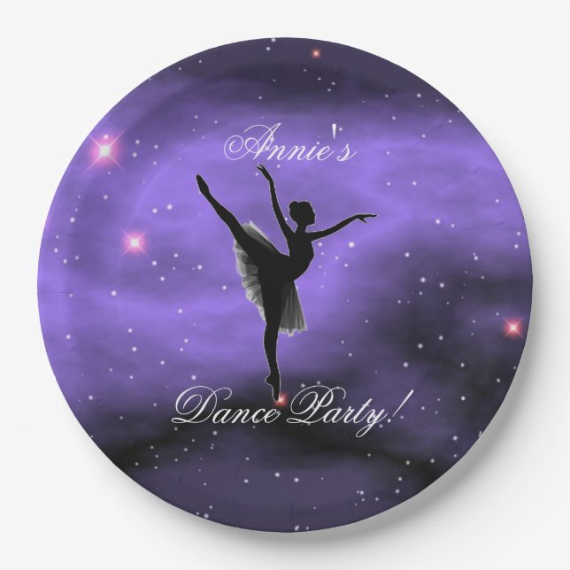 Lila Galaxy Ballerina Tance Party Paper Teller (Vorderseite)