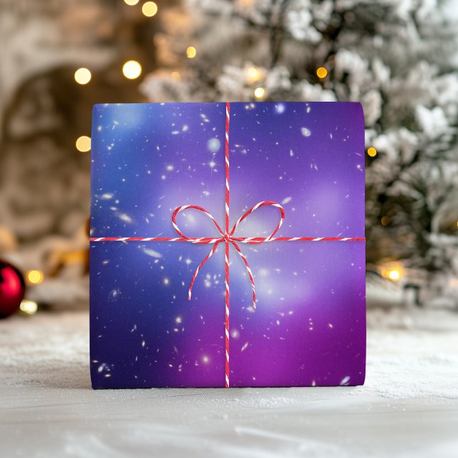 Lila Galaxy Cluster Schwarzes Lila Himmelsreich Fo Geschenkpapier Set (Purple Galaxy Cluster Black Purple Celestial Photo Wrapping Paper Sheets)