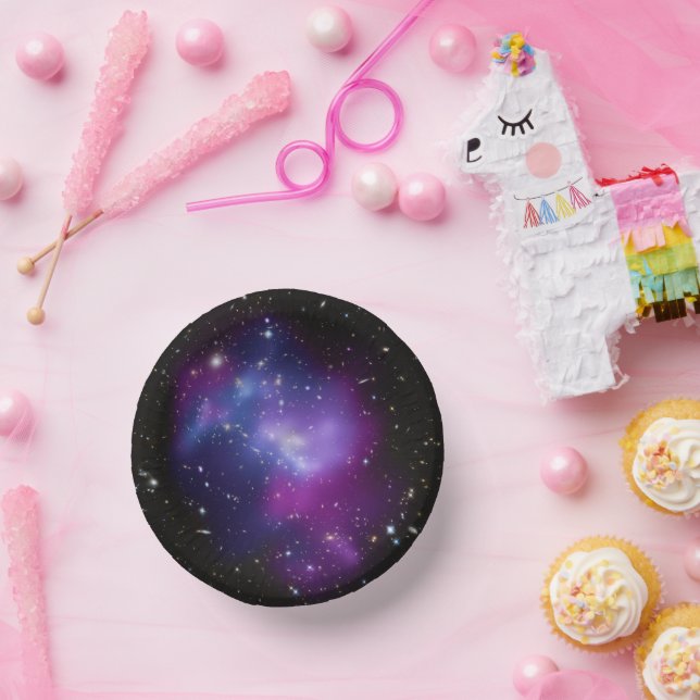 Lila Galaxy Himmels Papierplatten Pappteller (Party)