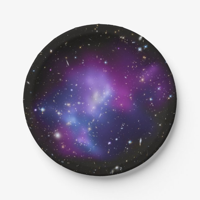 Lila Galaxy Himmels Papierplatten Pappteller (Vorderseite)