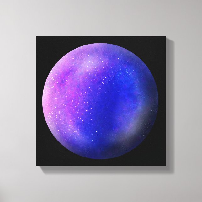 Lila Galaxy Orb - Vibrannende Lila Canvas Print Leinwanddruck (Vorderseite)