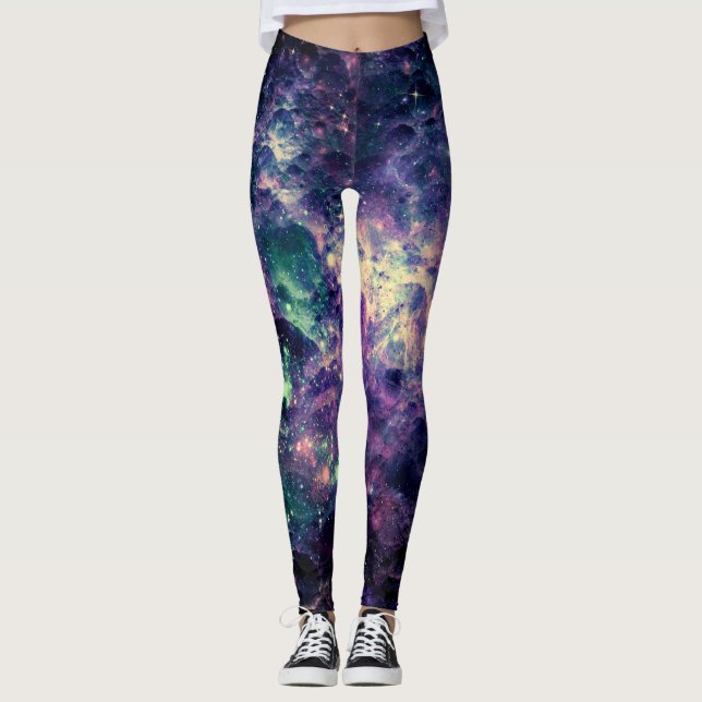 Lila Galaxy Space Rock Cool Leggings (Vorderseite)