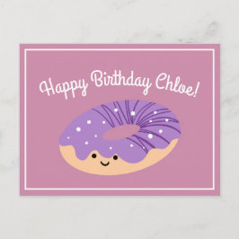 Lila Galaxy Sprinkles Doughnut Geburtstag Postkarte