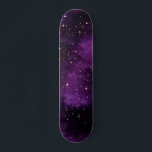 Lila Galaxy Universe Gold Stars Glitzern kosmisch Skateboard<br><div class="desc">Dieses coole Skateboard wäre ein wunderbares Geschenk für Galaxie-Liebhaber!</div>