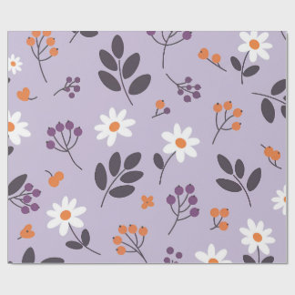 Lila Gänseblümchen-Blumenmuster - Nahtloses Botani Geschenkpapier