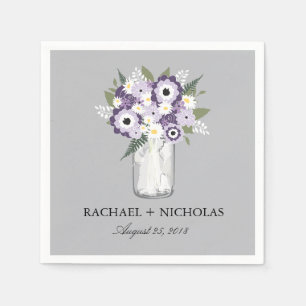 Lila Garden Mason Jar Hochzeit Serviette