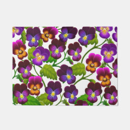 Lila Garden Pansy Blume Doormat Fußmatte