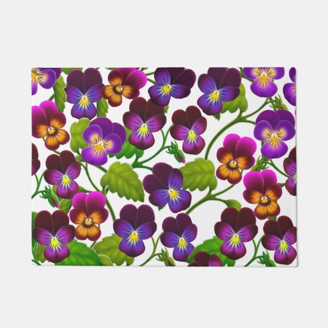 Lila Garden Pansy Blume Doormat Fußmatte (Vorderseite)