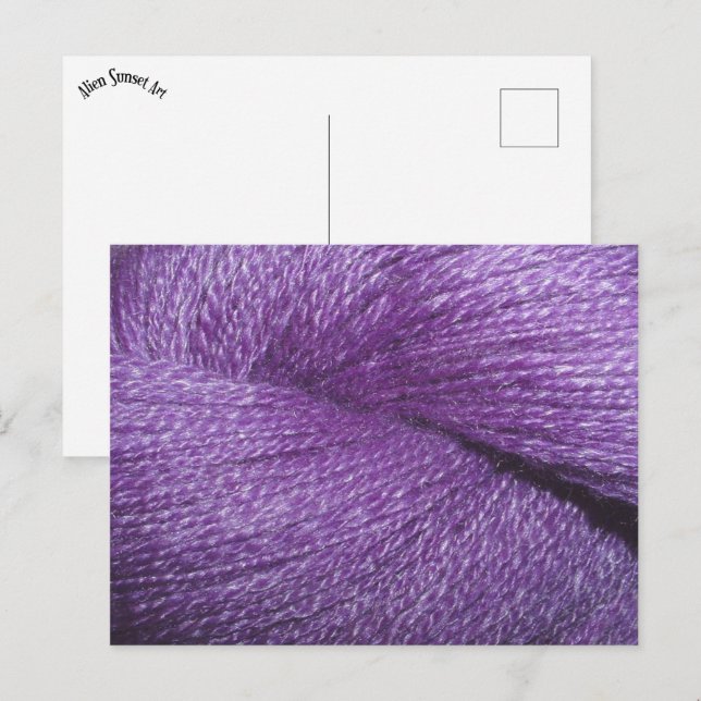 lila Garn Postkarte (Vorne/Hinten)
