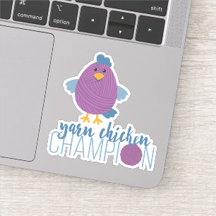 Lila Garne Hühner Champion Custom Cut Stickers Aufkleber