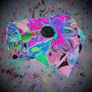 Lila Garten mit Psychedelic Aquamarine-Blume Krawatte