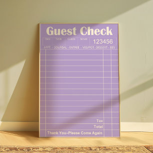 Lila Gastcheck-Ästhetik-Wandkunstposter Poster